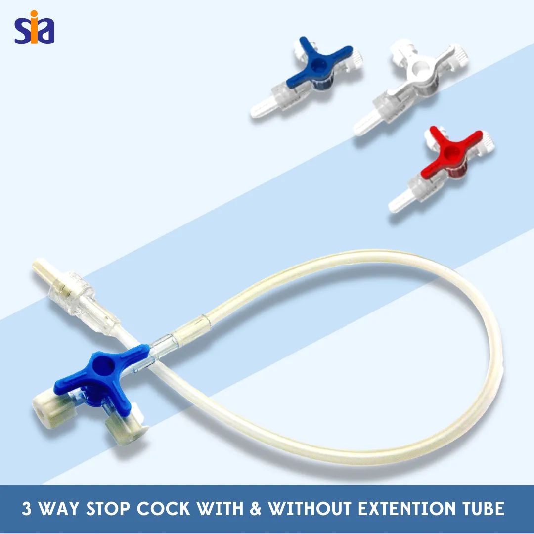3 Way Stop Cock with and without Extention Tube